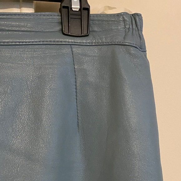 Suzelle Women's Blue/green Calf skin Leather skirt - Picture 7 of 8